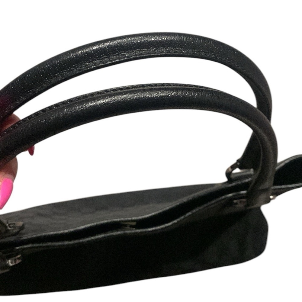 Gucci monogram canvas and leather shoulder bag black - Picture 5 of 8